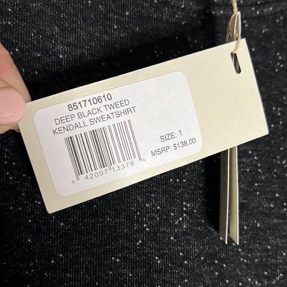 Grey State Kendall sweatshirt deep black tweed new with tags size 1 (XL) - Picture 2 of 6